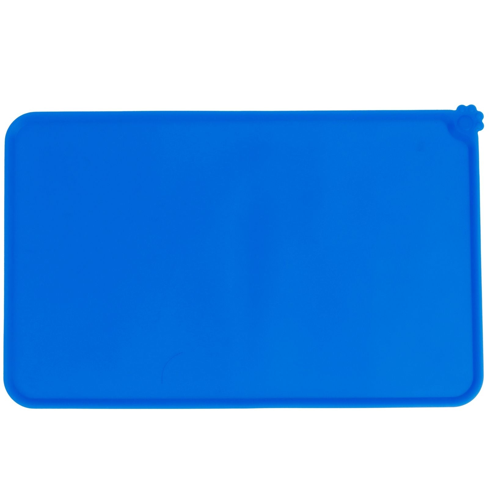 Pet Food Pad Silicone Waterproof Non Slip Bowl Drinking Feeding Mat Placemat for Dog Cat(Blue )