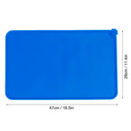 Pet Food Pad Silicone Waterproof Non Slip Bowl Drinking Feeding Mat Placemat for Dog Cat(Blue )