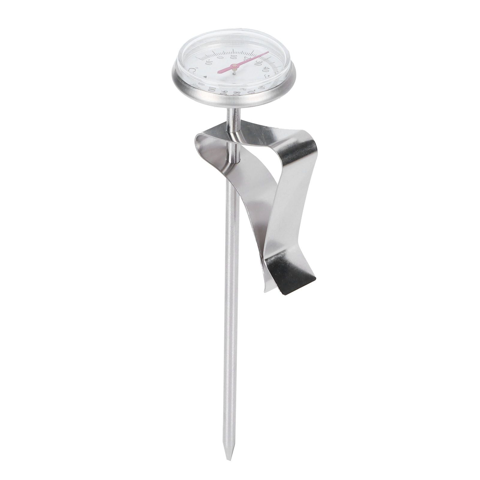 Coffee Thermometer Milk Frothing Dial Pointer Temperature Meter with Hook Kitchen Tool