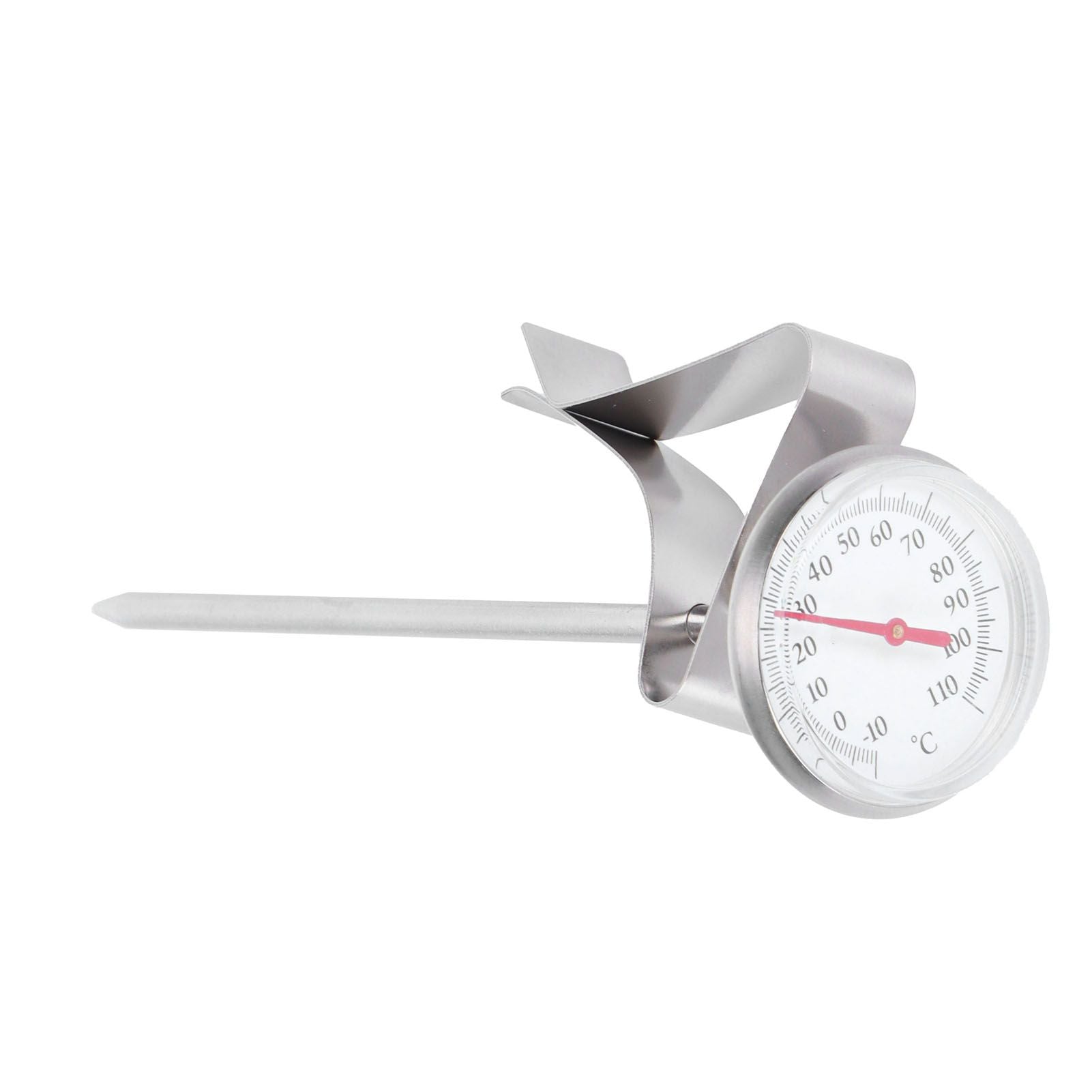 Coffee Thermometer Milk Frothing Dial Pointer Temperature Meter with Hook Kitchen Tool