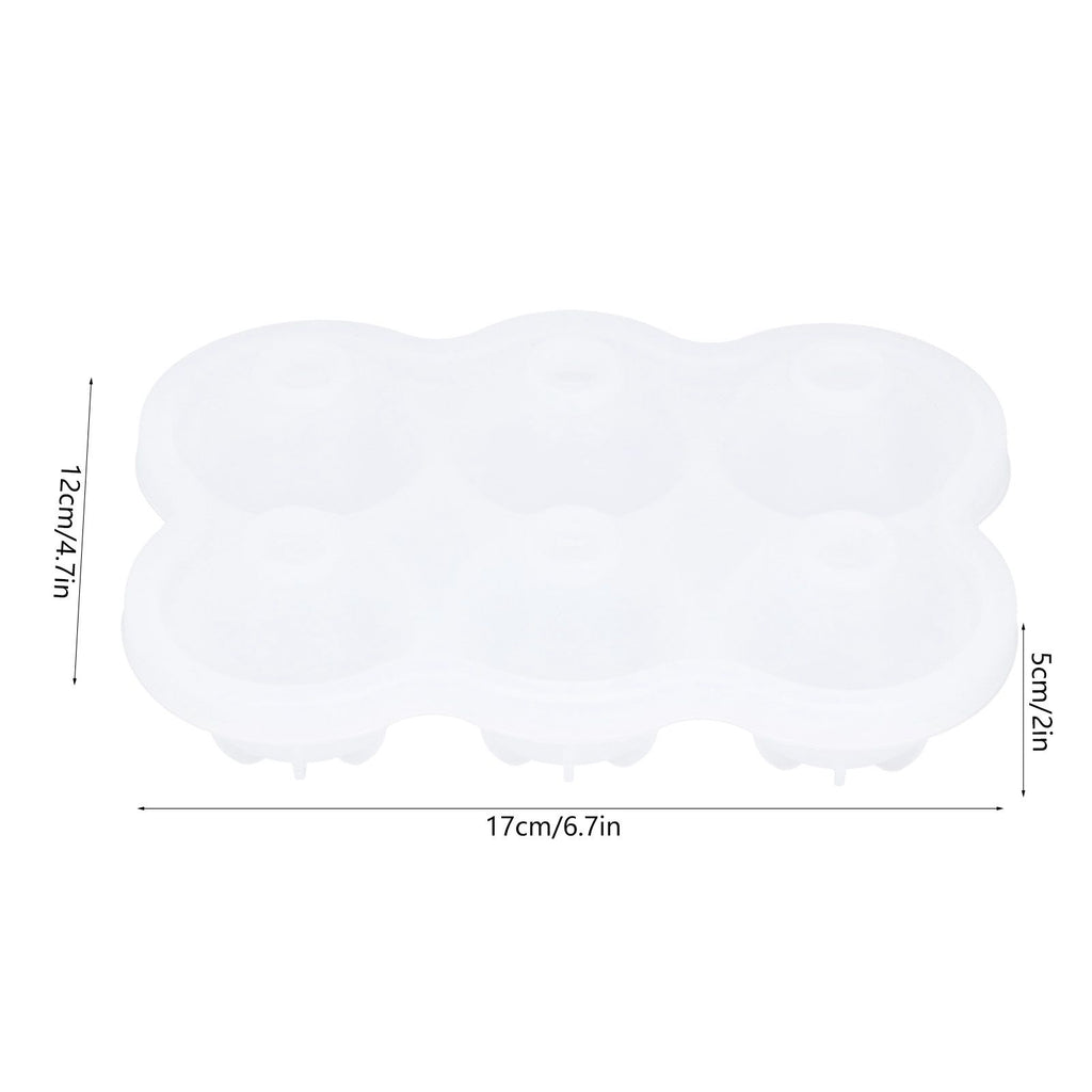 6‑Grid Silicone Ice Ball Mold with Leaking Hole Round Ice Tray for Kitchen Home Bar
