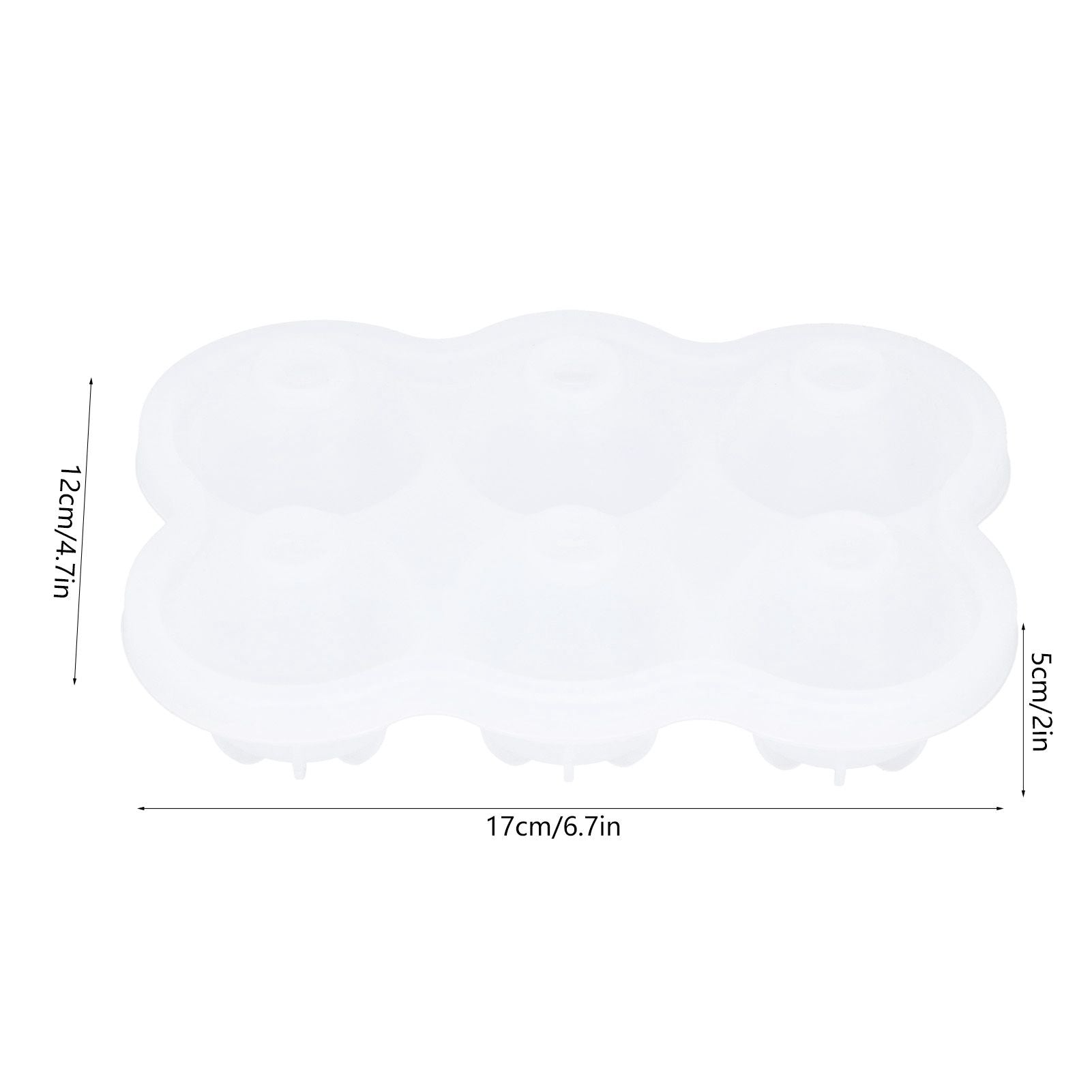 6‑Grid Silicone Ice Ball Mold with Leaking Hole Round Ice Tray for Kitchen Home Bar
