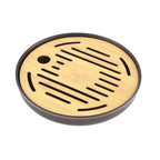 Bamboo Round Tea Tray Teapot Mat Serving Tray Drainage Water Storage Tea Set Home Supplies8in