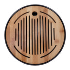 Bamboo Round Tea Tray Teapot Mat Serving Tray Drainage Water Storage Tea Set Home Supplies10in