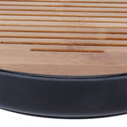 Bamboo Round Tea Tray Teapot Mat Serving Tray Drainage Water Storage Tea Set Home Supplies10in