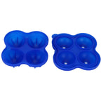 4 Hole Ice Cubes Mold Silicone Ice Ball Maker Mould Tray for Home Kitchen SuppliesDark Blue