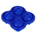 4 Hole Ice Cubes Mold Silicone Ice Ball Maker Mould Tray for Home Kitchen SuppliesDark Blue