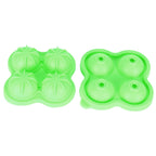 4 Hole Ice Cubes Mold Silicone Ice Ball Maker Mould Tray for Home Kitchen SuppliesGreen