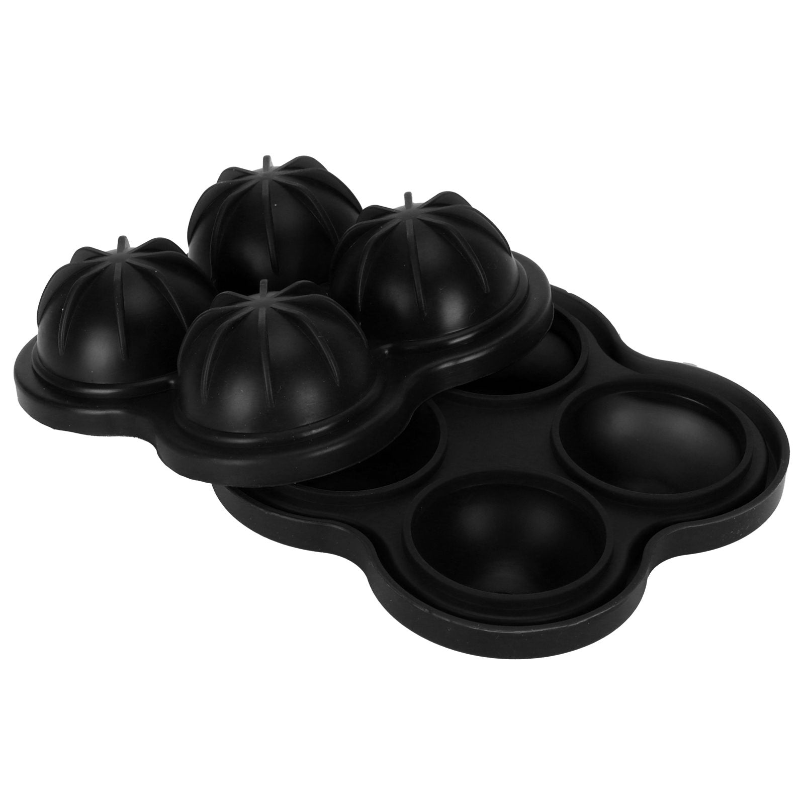 4 Hole Ice Cubes Mold Silicone Ice Ball Maker Mould Tray for Home Kitchen SuppliesBlack