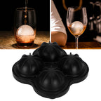 4 Hole Ice Cubes Mold Silicone Ice Ball Maker Mould Tray for Home Kitchen SuppliesBlack