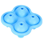 4 Hole Ice Cubes Mold Silicone Ice Ball Maker Mould Tray for Home Kitchen SuppliesSky Blue