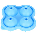 4 Hole Ice Cubes Mold Silicone Ice Ball Maker Mould Tray for Home Kitchen SuppliesSky Blue