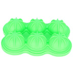 6-Grid Ice Ball Maker Reusable Silicone Ice Ball Mold Tray for Home Kitchen Bar UseGreen