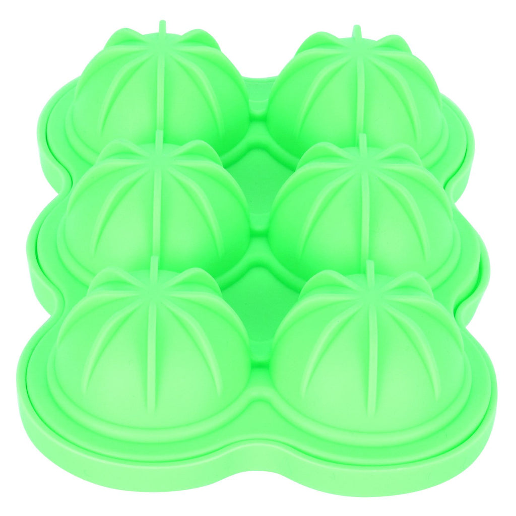 6-Grid Ice Ball Maker Reusable Silicone Ice Ball Mold Tray for Home Kitchen Bar UseGreen