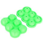6-Grid Ice Ball Maker Reusable Silicone Ice Ball Mold Tray for Home Kitchen Bar UseGreen