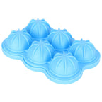 6-Grid Ice Ball Maker Reusable Silicone Ice Ball Mold Tray for Home Kitchen Bar UseSky Blue
