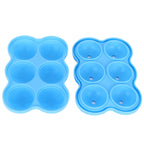 6-Grid Ice Ball Maker Reusable Silicone Ice Ball Mold Tray for Home Kitchen Bar UseSky Blue