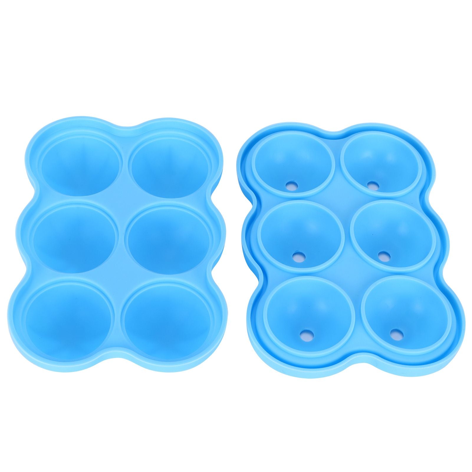 6-Grid Ice Ball Maker Reusable Silicone Ice Ball Mold Tray for Home Kitchen Bar UseSky Blue