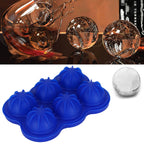 6-Grid Ice Ball Maker Reusable Silicone Ice Ball Mold Tray for Home Kitchen Bar UseDark Blue