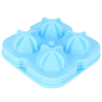 4Grid Ice Mold Reusable DiamondShape Ice Cubes Maker Tray Home Kitchen Supplies(Blue )