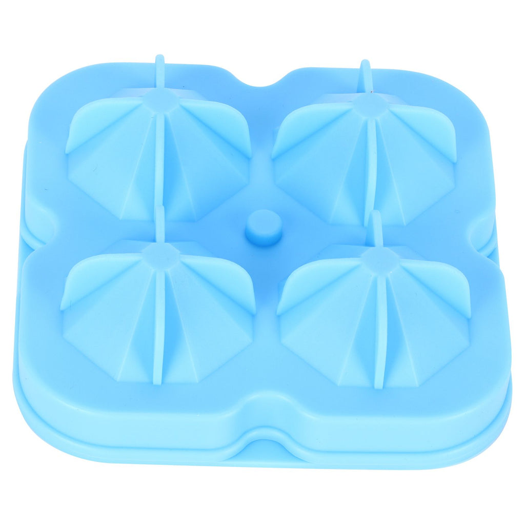4Grid Ice Mold Reusable DiamondShape Ice Cubes Maker Tray Home Kitchen Supplies(Blue )