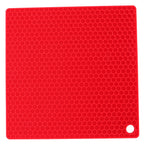 Insulation Pad Food Grade Silicone Pad AntiScalding Thickened Microwave Oven Mat for Kitchen Use(Red )