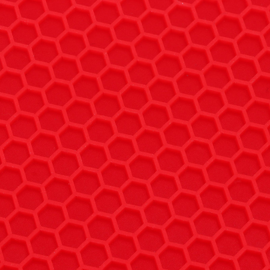 Insulation Pad Food Grade Silicone Pad AntiScalding Thickened Microwave Oven Mat for Kitchen Use(Red )