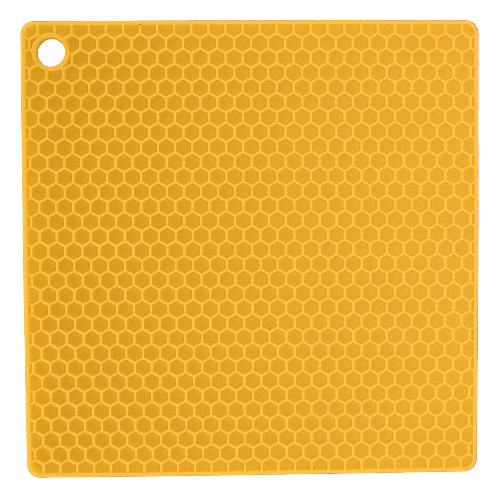 Insulation Pad Food Grade Silicone Pad AntiScalding Thickened Microwave Oven Mat for Kitchen Use(Yellow )