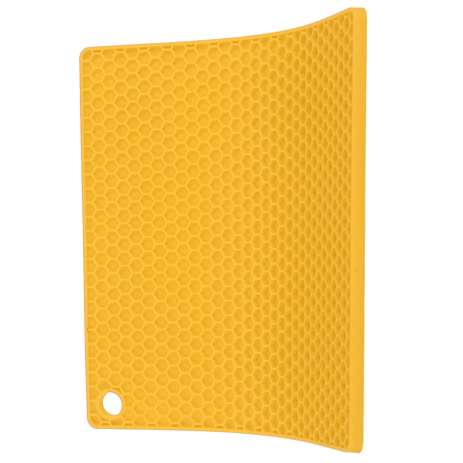Insulation Pad Food Grade Silicone Pad AntiScalding Thickened Microwave Oven Mat for Kitchen Use(Yellow )