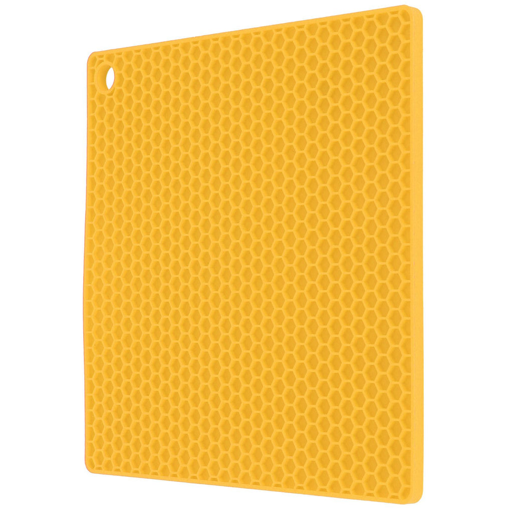 Insulation Pad Food Grade Silicone Pad AntiScalding Thickened Microwave Oven Mat for Kitchen Use(Yellow )