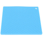 Insulation Pad Food Grade Silicone Pad AntiScalding Thickened Microwave Oven Mat for Kitchen Use(Blue )