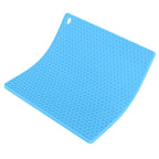 Insulation Pad Food Grade Silicone Pad AntiScalding Thickened Microwave Oven Mat for Kitchen Use(Blue )