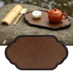 Mat Surface Bamboo Small Tea Tray Tea Plate for Teawares Teaset Saucers Tea CeremonyClouds