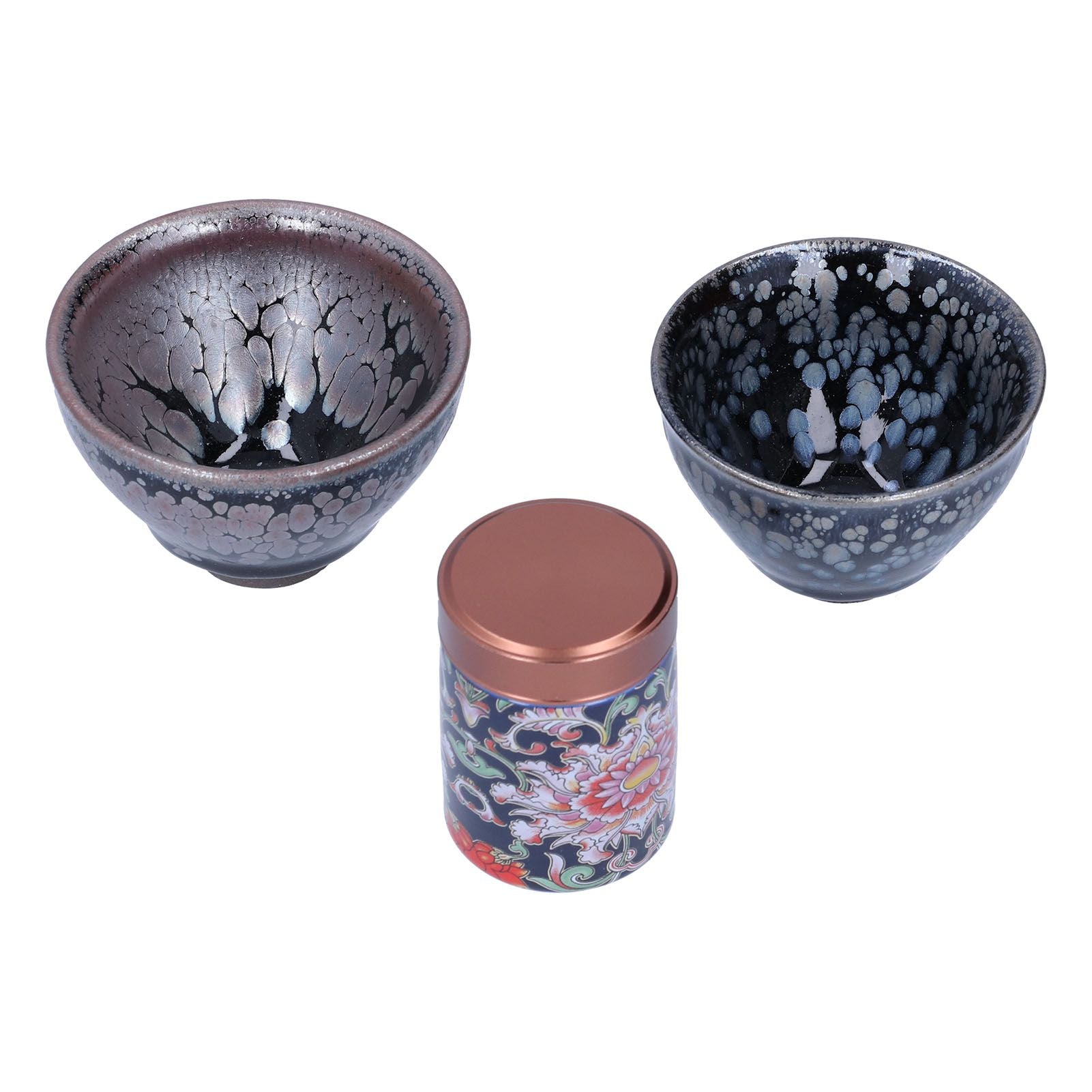 Ceramic Kung Fu Tea Set Tea Canister with Tea Cup for Home Tea House Gift Tea Accessory
