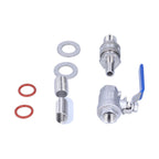 Weldless Kettle Valve Kit 1/2in BSP Ball Valve Quick Connector Bulkhead Assembly
