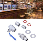 Weldless Kettle Valve Kit 1/2in BSP Ball Valve Quick Connector Bulkhead Assembly