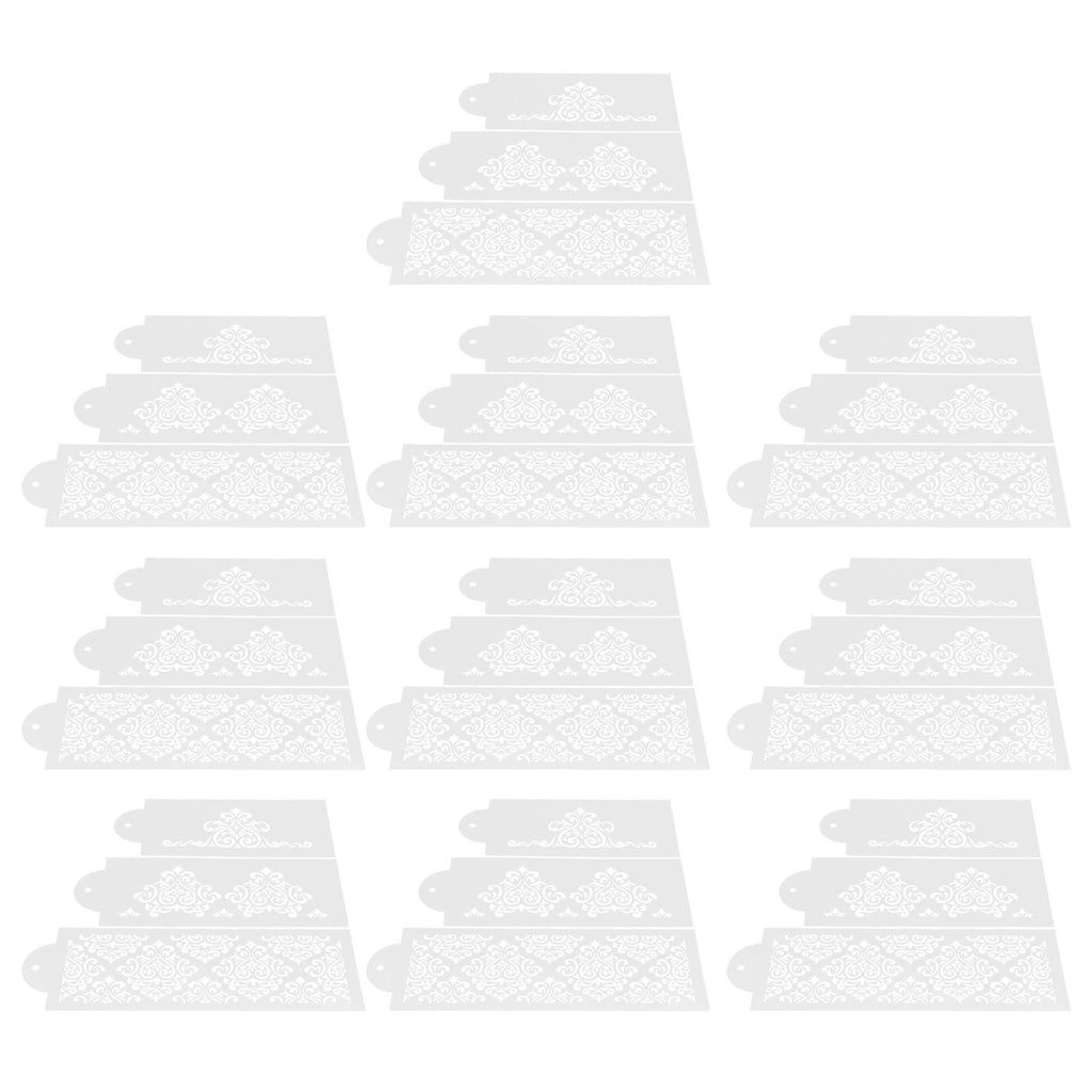 10 Set Cake Spray Mold Cake Border Embossing Mold Fondant Dessert Baking Stencils