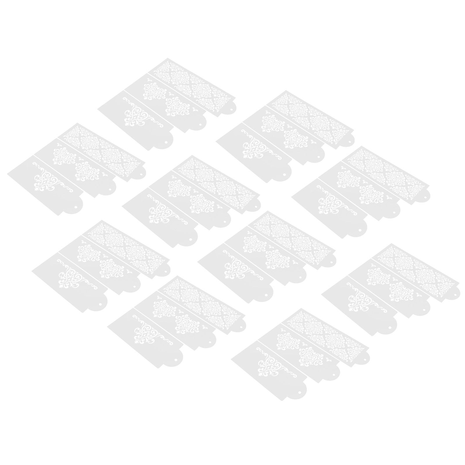 10 Set Cake Spray Mold Cake Border Embossing Mold Fondant Dessert Baking Stencils