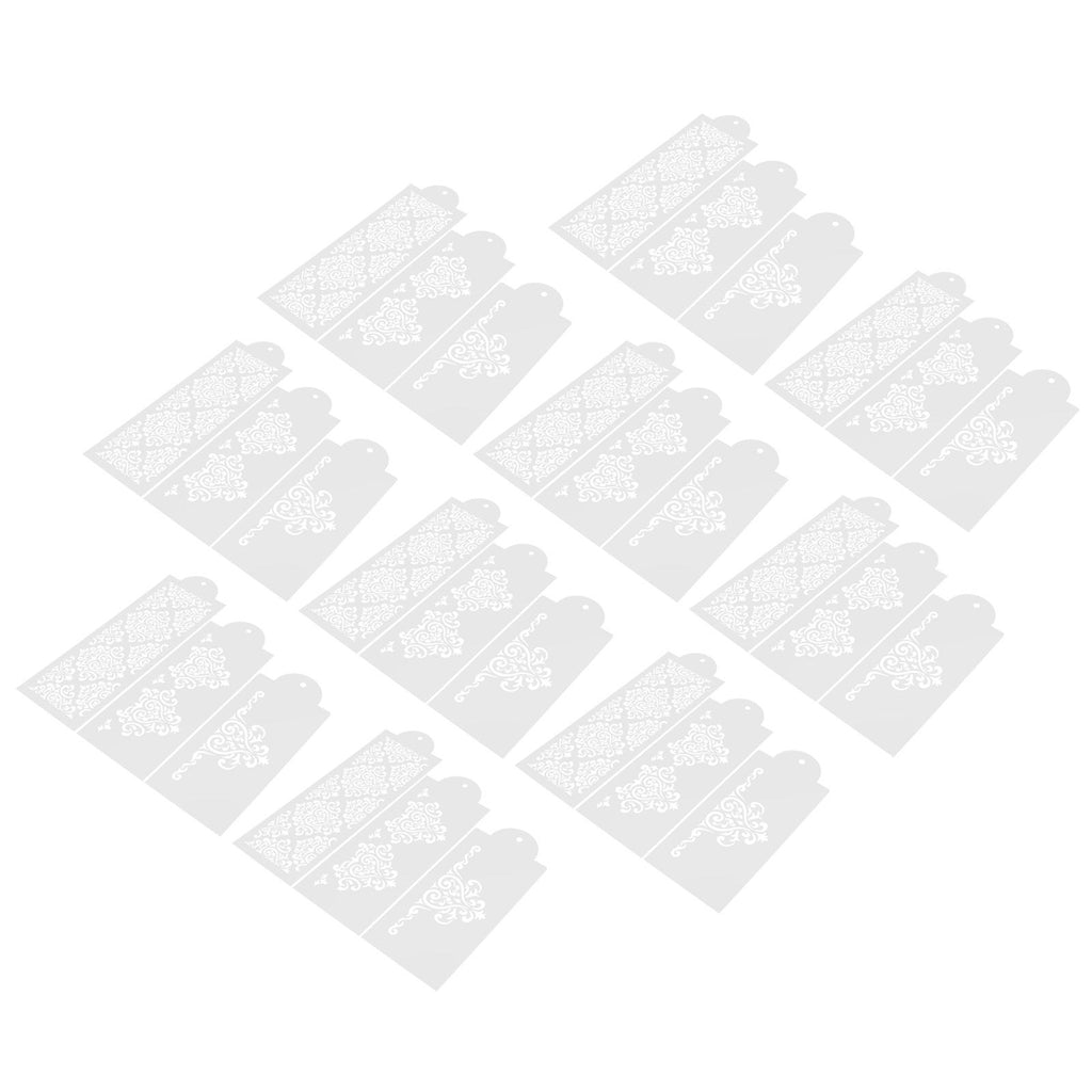 10 Set Cake Spray Mold Cake Border Embossing Mold Fondant Dessert Baking Stencils