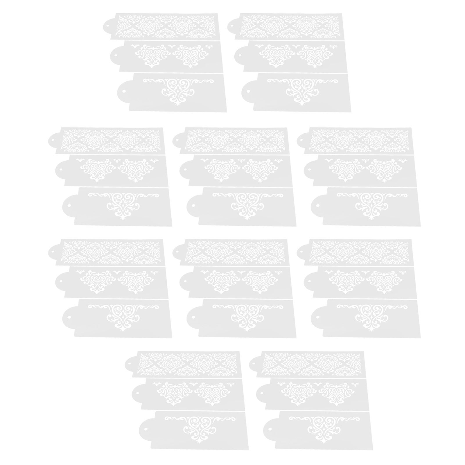 10 Set Cake Spray Mold Cake Border Embossing Mold Fondant Dessert Baking Stencils