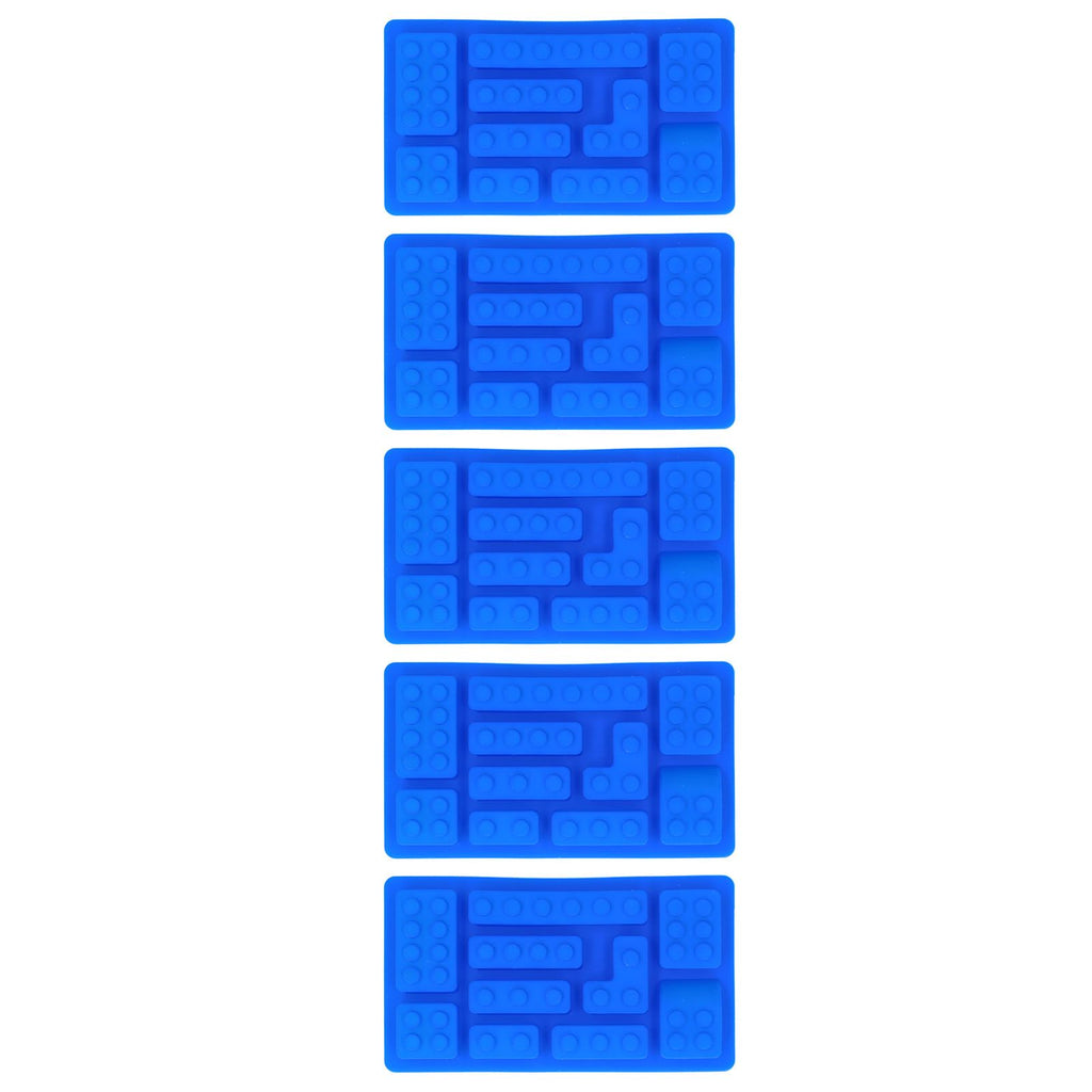 5Pcs Blue Silicone Ice Tray Mold Block Shape Chocolate Cake DIY Baking Mold for Bakery Home