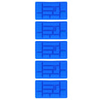 5Pcs Blue Silicone Ice Tray Mold Block Shape Chocolate Cake DIY Baking Mold for Bakery Home