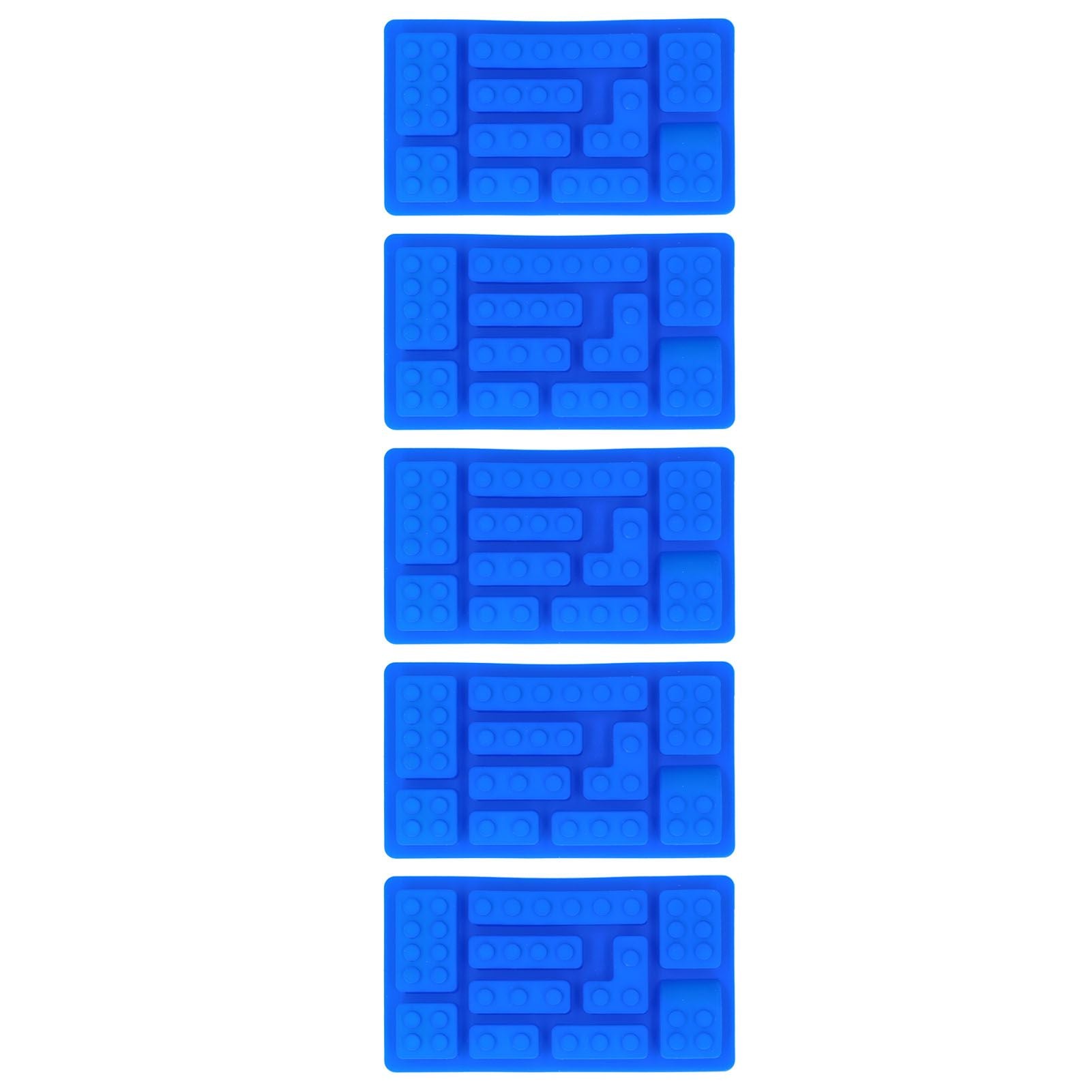 5Pcs Blue Silicone Ice Tray Mold Block Shape Chocolate Cake DIY Baking Mold for Bakery Home