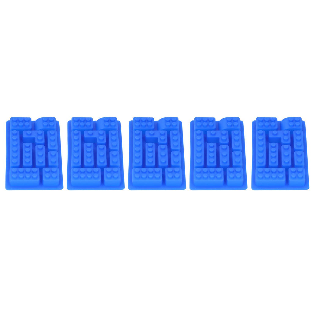 5Pcs Blue Silicone Ice Tray Mold Block Shape Chocolate Cake DIY Baking Mold for Bakery Home