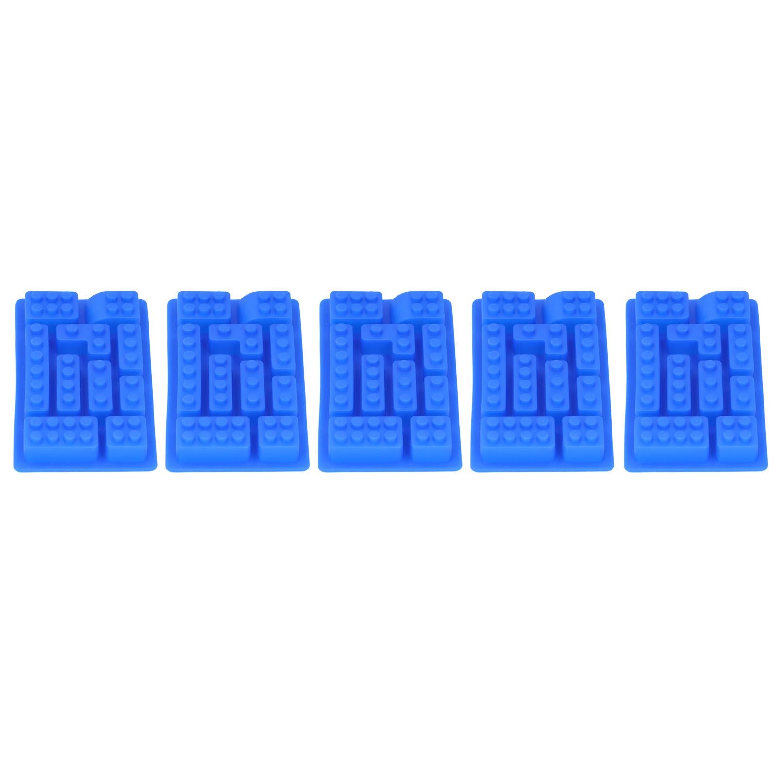 5Pcs Blue Silicone Ice Tray Mold Block Shape Chocolate Cake DIY Baking Mold for Bakery Home
