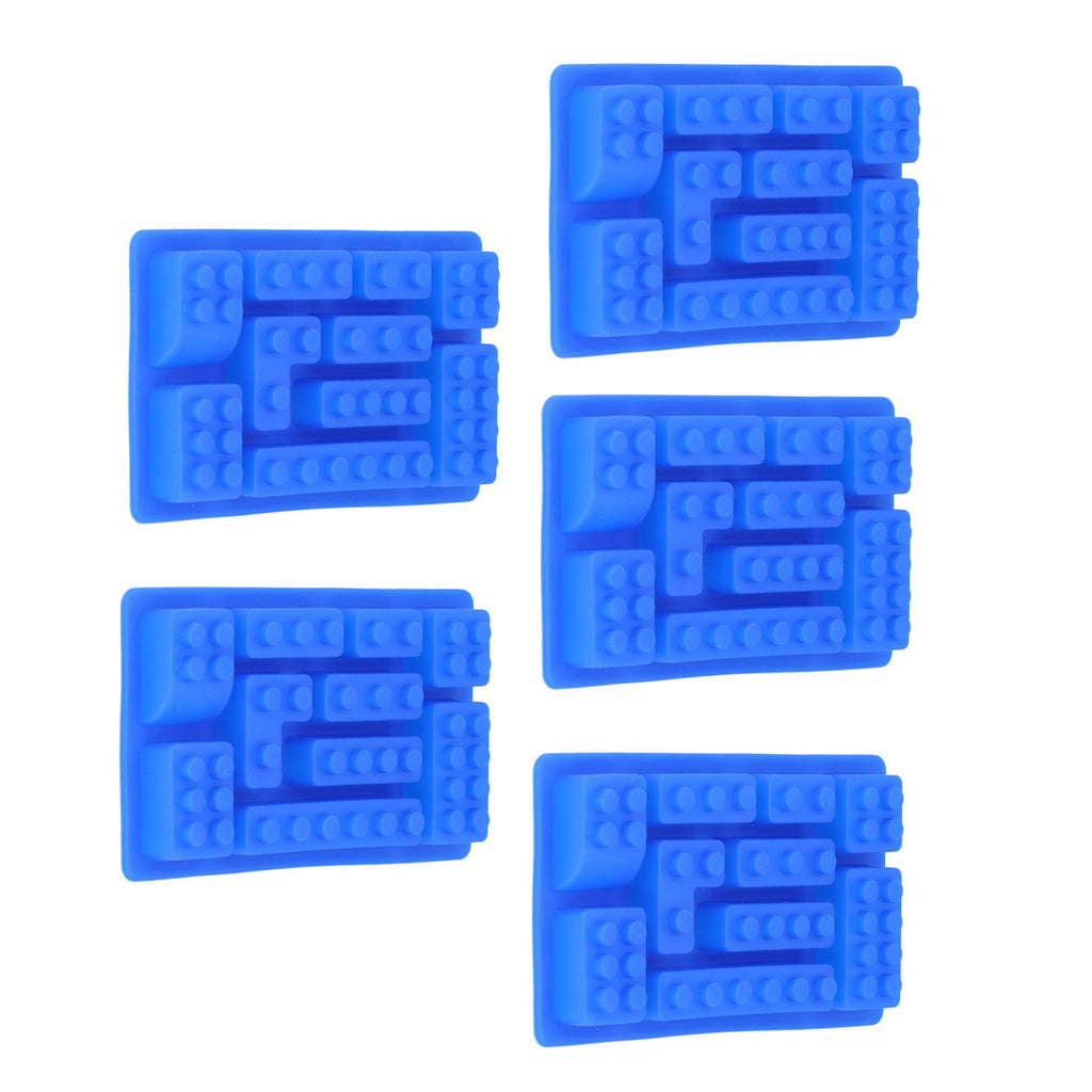 5Pcs Blue Silicone Ice Tray Mold Block Shape Chocolate Cake DIY Baking Mold for Bakery Home