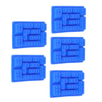 5Pcs Blue Silicone Ice Tray Mold Block Shape Chocolate Cake DIY Baking Mold for Bakery Home