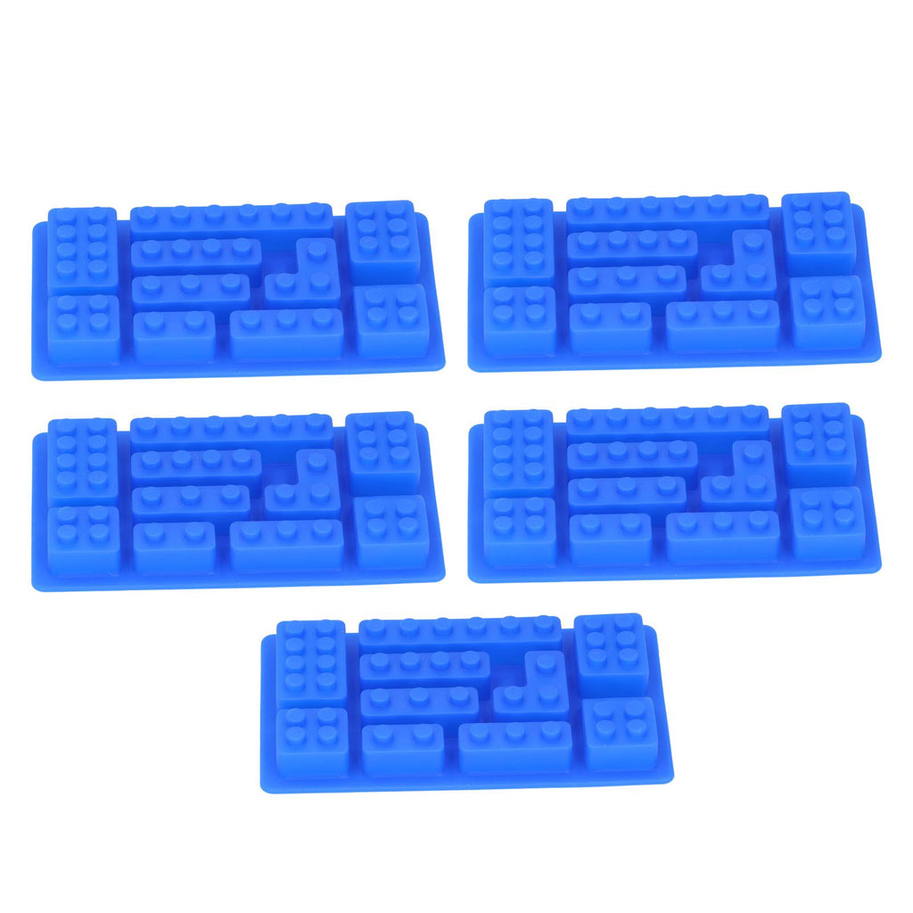 5Pcs Blue Silicone Ice Tray Mold Block Shape Chocolate Cake DIY Baking Mold for Bakery Home