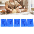 5Pcs Blue Silicone Ice Tray Mold Block Shape Chocolate Cake DIY Baking Mold for Bakery Home