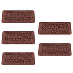 5Pcs Cute Shape Baking Mold Silicone Chocolate Pudding Cake Mold for Kitchen HomeLetter